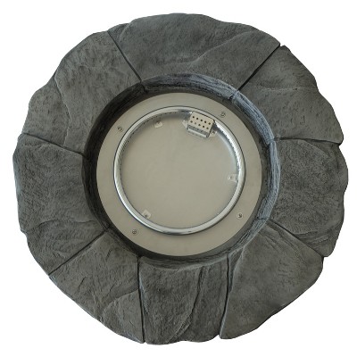 Gray Lightweight Concrete Circular Gas Fire Pit Table