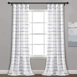 Home Boutique Ombre Stripe Yarn Dyed Cotton Window Curtain Panels Navy/Multi 40X95 Set