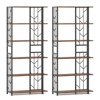 Tangkula 2PCS 6-Tier Bookshelf w/Heavy-duty Metal Frame2 Anti-tipping Kits for Study - 2 of 4