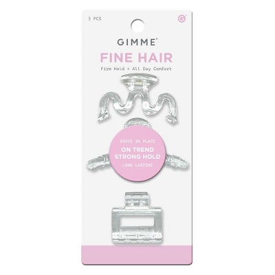 Gimme Beauty Fine Assorted Mini Claw Clips - Clear - 3pc
