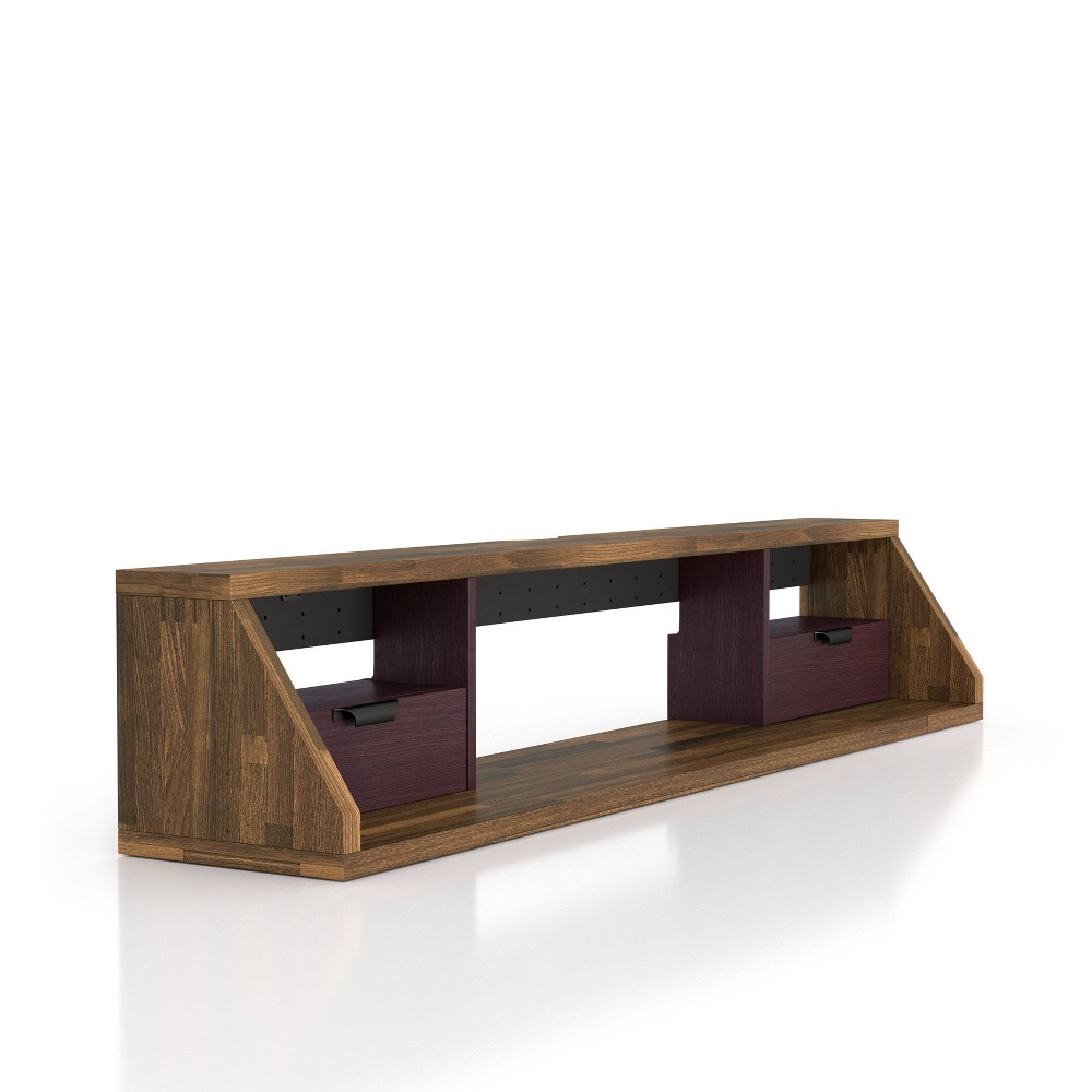 Photos - Display Cabinet / Bookcase Fannister Floating TV Stand for TVs up to 70" Light Hickory - miBasics: Wall Mounted, Modern Entertainment Center