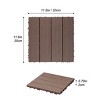 DOMETOUR 12"x12" Plastic Interlocking Deck Tiles Set of 35pcs, Patio Deck Tilesb Waterproof Floor Decking Tiles for Outdoor Indoor - 3 of 4