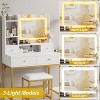 Vanity Desk with Mirror and Lights, Makeup Table with Storage Drawers and Charging Station, Girls Dressing Table for Bedroom, Available in 3 Colors - 3 of 4