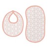 Bacati - Petals/Floral Muslin 4 pc set of Bibs & Burp Cloths Set Coral - 2 of 4