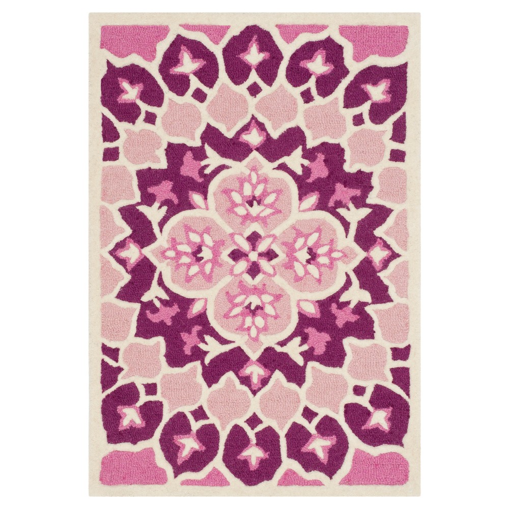 Pink/Ivory Medallion Tufted Accent Rug 2'x3' - Safavieh