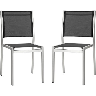 Modway Shore Side Chair Outdoor Patio Aluminum Set of 2