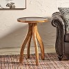 Okak Vintage Side Table with Arched 4 Legs, End Table with Groove Design Wooden Tabletop, Accent Table for Sofa Side, Table Side, Wood - 2 of 4