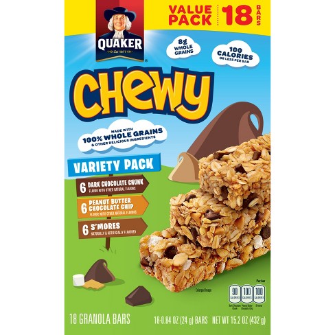 Quaker Chewy Dark Chocolate Chunk, Peanut Butter Chocolate Chip & S ...