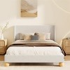 NicBex Queen/King Upholstered Bed Frame with Boucle Wingback Headboard,Platform Bed Frame with Round Wooden Legs,No Box Spring Needed,Easy Assembly - 2 of 4