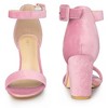 Perphy Women's Faux Velvet Ankle Buckle Strap High Chunky Heels Sandals - 2 of 3