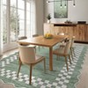 Modern Bordered Living Room Rugs 8x10 Large Scalloped Accent Rugs with Non-Slip Backing, Foldable Geometric Print Floor Mat, Washable Indoor Carpet - 4 of 4