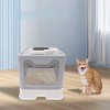 LunaLulinlk Extra-large litter box, gray, suitable for all breeds of cats. - 4 of 4
