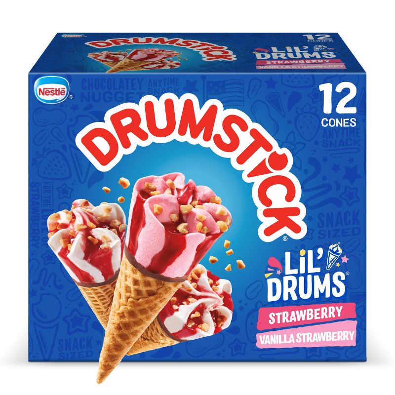 Drumstick Strawberry Lil&#39;Drum Frozen Dessert - 27 fl oz/12ct, 1 of 9