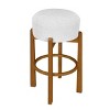 30" Wooden Bar Stools Set, Upholstered Barstool with Rubberwood Frame for Kitchen Island or Home Bars-3irtyhousy - 3 of 4