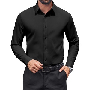 men's dress shirts for wedding Shirt Wrinkle-Free Solid Skinny Long-Sleeved Formal Prom Business You also have the ability to custom build your shirt and tailor your size Men's Blue Wedding Dress Shirts