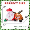 Zone Tech 6 Foot Christmas Inflatable Santa and Reindeer on Car -LED Lighted Outdoor Holiday Decoration, Red and White - 2 of 4