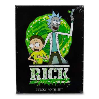 Silver Buffalo Rick and Morty Portal Splatter Sticky Note and Tab Box Set