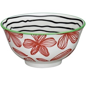 CILIO "Floral" Porcelain Bowl, 17 fl. oz., 6" dia., Set of 6 - 1 of 4