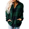 Haute Edition Women's 1/4 Zip Buffalo Plaid Faux Shearling Sweatshirt - 2 of 2