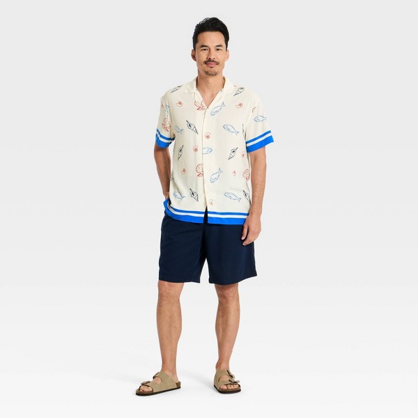 Camisa de Vestir con Cuello de Manga Corta para Hombre - Goodfellow & Co™ Crema 3