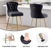 PAGED Button Tufted Counter Height Bar Stools Set of 2 Velvet Bar Chairs with Metal Legs and Nailheads Trim for Home Pub - 4 of 4