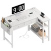 Itopfox Small White L Shaped Desk with Drawers & Storage Shelves, Corner Desk with Power Outlet for Home Office, Study Work PC Desks for Bedroom - 2 of 4