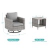 Sonkuki 3-Piece Patio Chair Set Brown Rattan Swivel Rocking Chair Set Coffee Table Suiting Backyard - 2 of 4