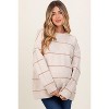 Pinkblush Beige Striped Drop Shoulder Maternity Sweater - 2 of 3