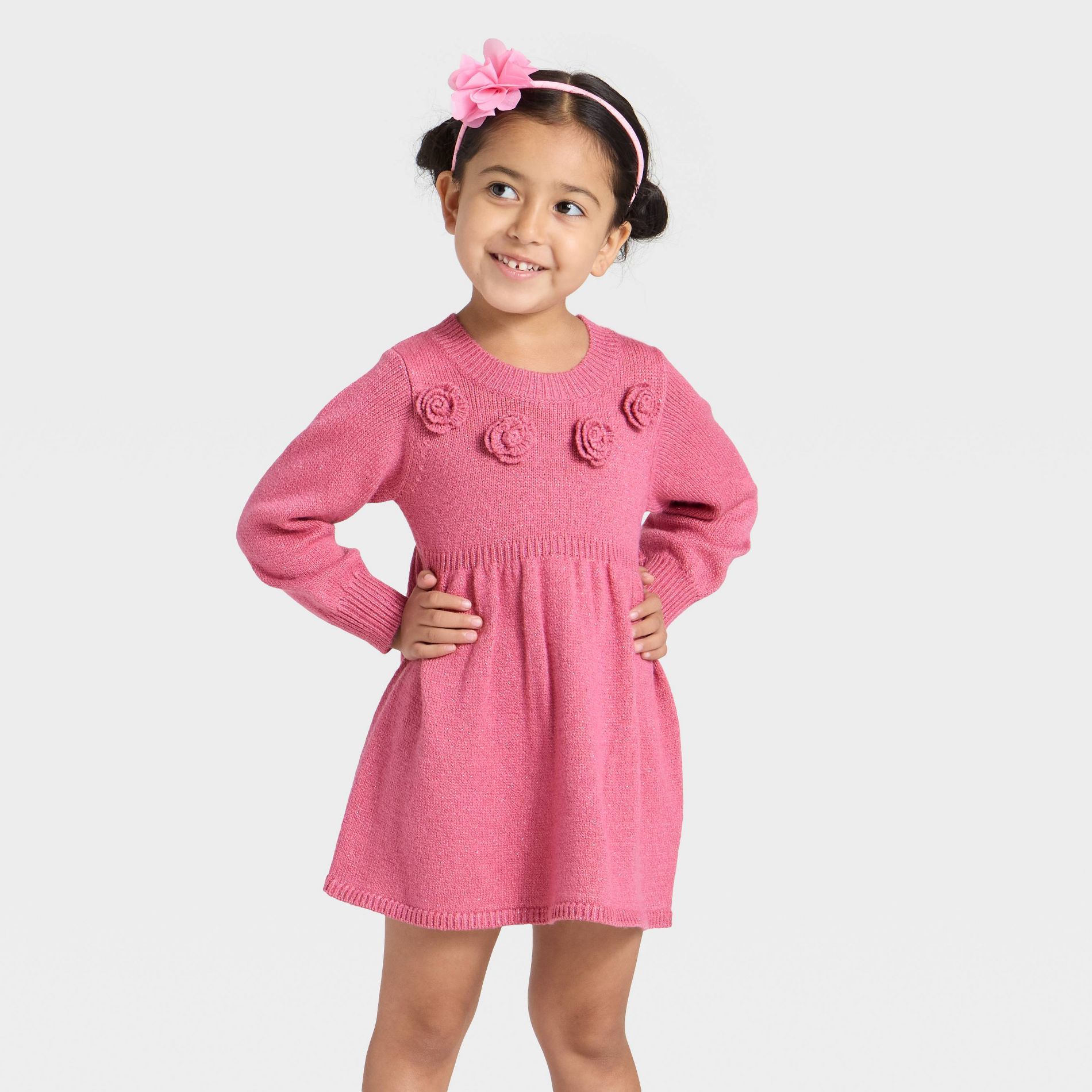 Toddler Girls' Sweater Dress - Cat & Jack™ Rose Pink 12M
