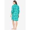 Dreams & Co. Plaid Flannel Button-Front Sleepshirt - 3 of 4