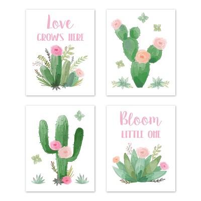 Sweet Jojo Designs Girl Unframed Wall Art Prints For Décor Cactus ...