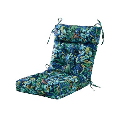 ARTPLAN Patio Chair Cushions Combined Seat and Back,Tufted Outdoor Swivel Chair Cushion with Tie,44"x20"x4"，1 Count,Floral