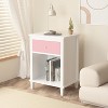 QingMoon Modern Nightstand, with Open Storage Shelf, Wood End Side Table Toddler Nightstand, for Bedroom Living Room - 2 of 4