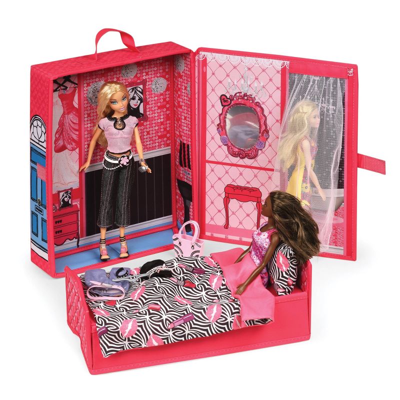 Home &#38; Go Dollhouse Playset Travel &#38; Storage Case with Bed/Bedding for 12&#34; Fashion Dolls - Pink, 5 of 8