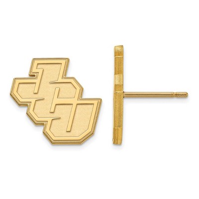 Black Bow Jewelry 14k Yellow Gold John Carroll Blue Streaks NCAA Post Earrings