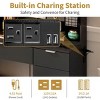 Large Dressing Table Set with LED Light Mirror and 2 DIY Pegboards, 5 Hooks, Dressing Table Ottoman with Charging Station - 4 of 4