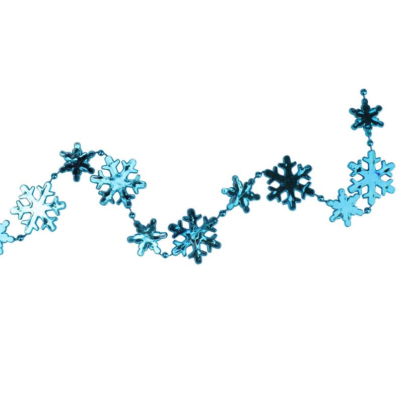 Northlight 8' x 1" Shiny Blue Snowflakes Beaded Christmas Garland, 3 of 4