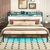 Safstar King Size Bed Frame w/LED Light & Charging Station Heavy Duty Metal Platform Bed - 4 of 4