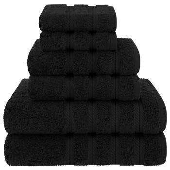 Towel Set 100% Cotton Blue Bath Sheet Large Bale 550 GSM Bathroom & 6 Piece  Set