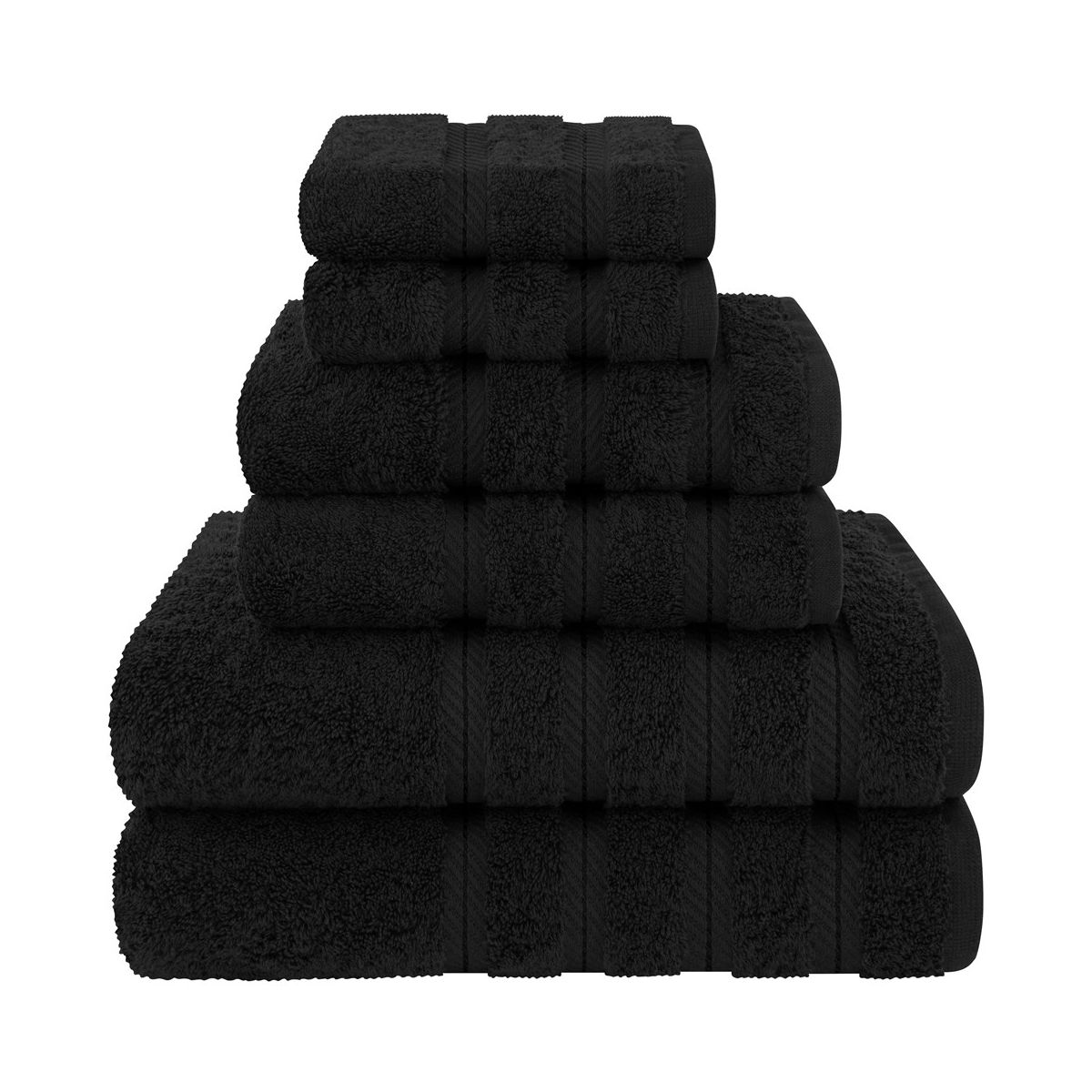 American Soft Linen Luxury Turkish 6 Piece Towel Set, 100% Cotton Soft Absorbent Bath Towels for Bathroom