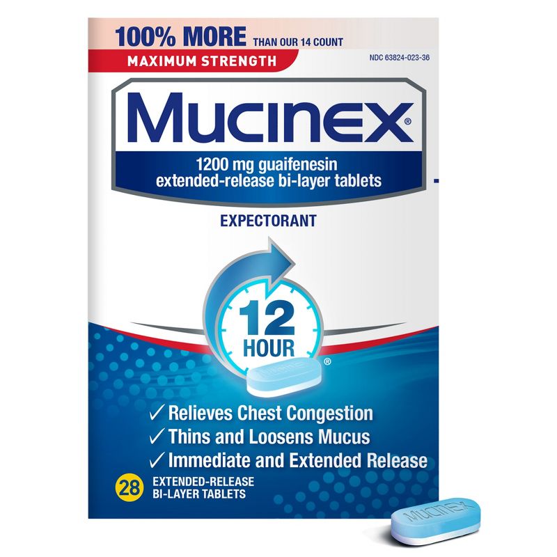  Mucinex Max Strength 12Hour Chest Congestion Medicine - Tablets, 1 of 11