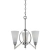 Cal Lighting FX-3508/3 60-watt X 3 Canroe Metal 3 Light Chandelier with Glass Shades, Pwt, Nckl, B/S, Slvr. - 3 of 4