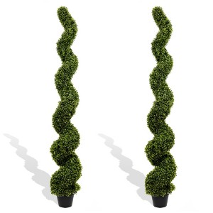 SKRAN Faux Boxwood Spiral Trees for Indoor Outdoor for Garden Front Porch Planter Decor,for Living Room,Office, Patio,and Garden - 1 of 4