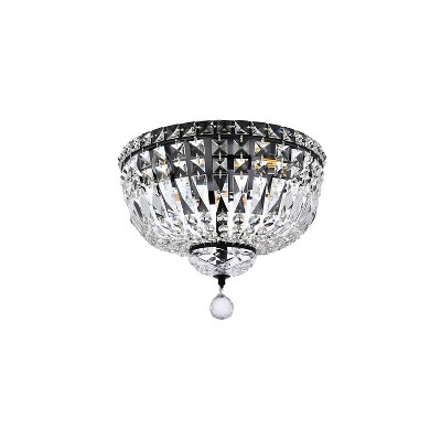 Tranquil 14 Inch Black and Crystal Flush Mount Light