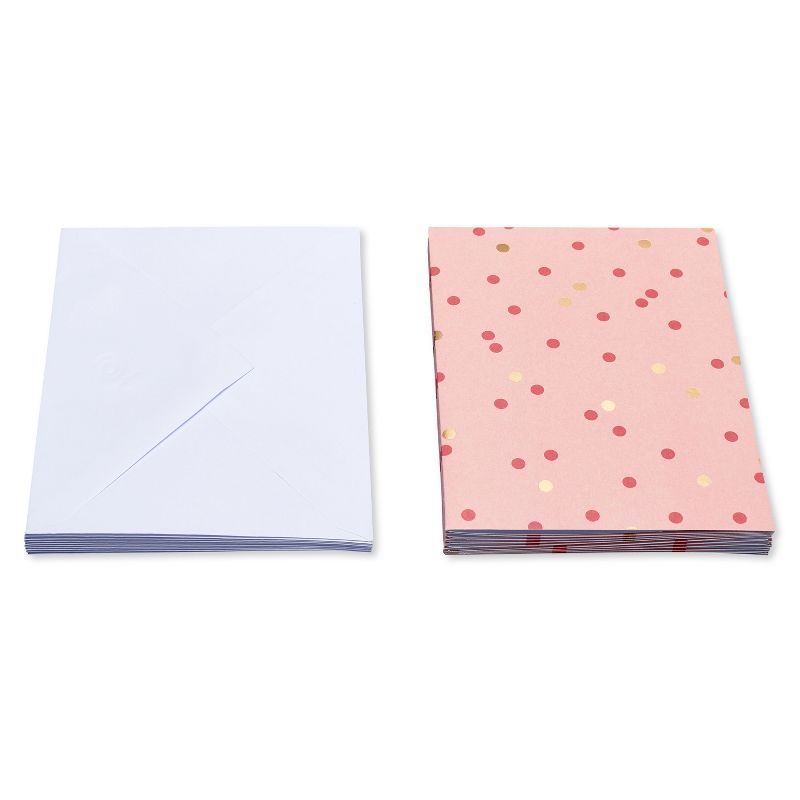 10ct Blank Note Cards Polka Dots Pink, 5 of 8
