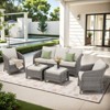 Buenhomino Outdoor Wicker Furniture Set – Swivel Glide Chairs, Sofas, Ottomans & Tables, All-Weather PE Rattan with Cushions for Patio, Garden & Deck - 2 of 4