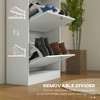 VYNXARIA HOMCOM Narrow White Shoe Cabinet - Spacious, Sturdy & Modern for Entryways - 4 of 4