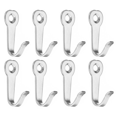 Unique Bargains Zinc Alloy Single Prong Wall Mounted Hanging Towel Coat Clothes Hook 8 Pcs