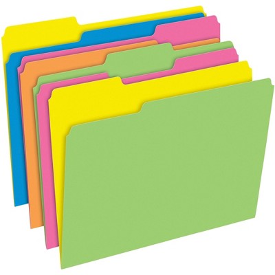 Pendaflex Twisted Glow File Folders, Letter Size, 3 Tab, Assorted ...