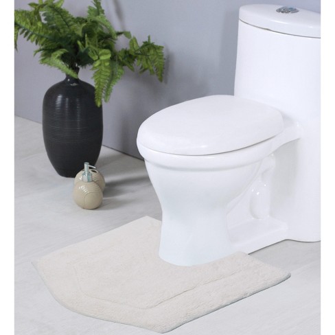 HOME WEAVERS INC Classy Bathmat Off-White Cotton 5-Piece Bath Rug